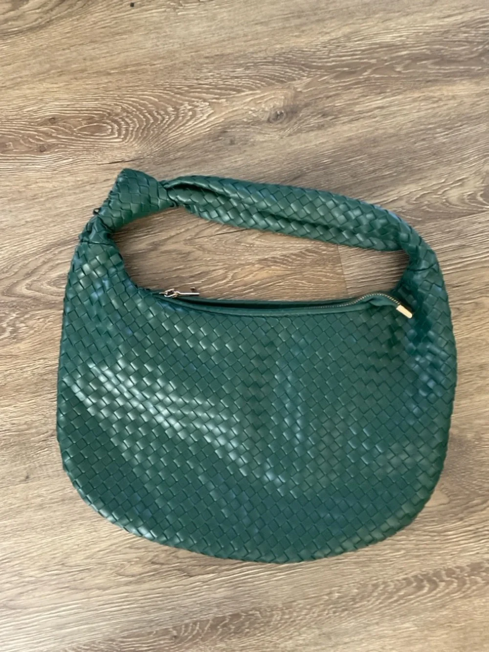Melie Bianco Emerald Green Woven Hobo Shoulder Bag
